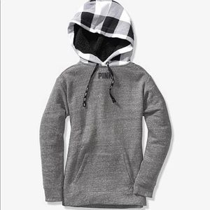 PINK Victoria’s Secret Pullover with Plaid Hood